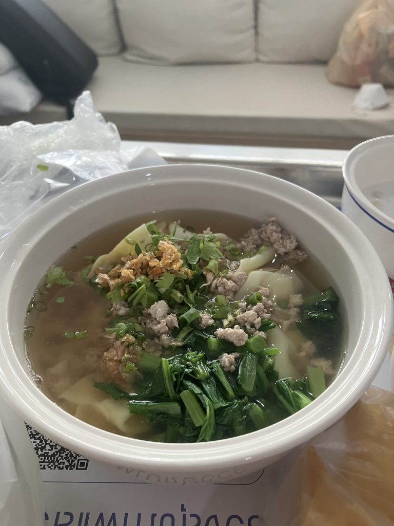 Thai wonton soup lunch at McCormick Hospital, Chiang Mai, Thailand